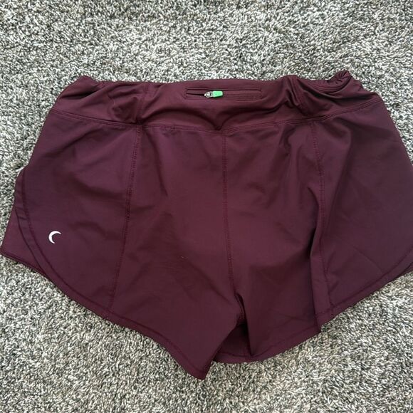 ZYIA Red Athletic Shorts Moisture-Wicking Elastic Waistband burgundy with liner - Picture 4 of 5